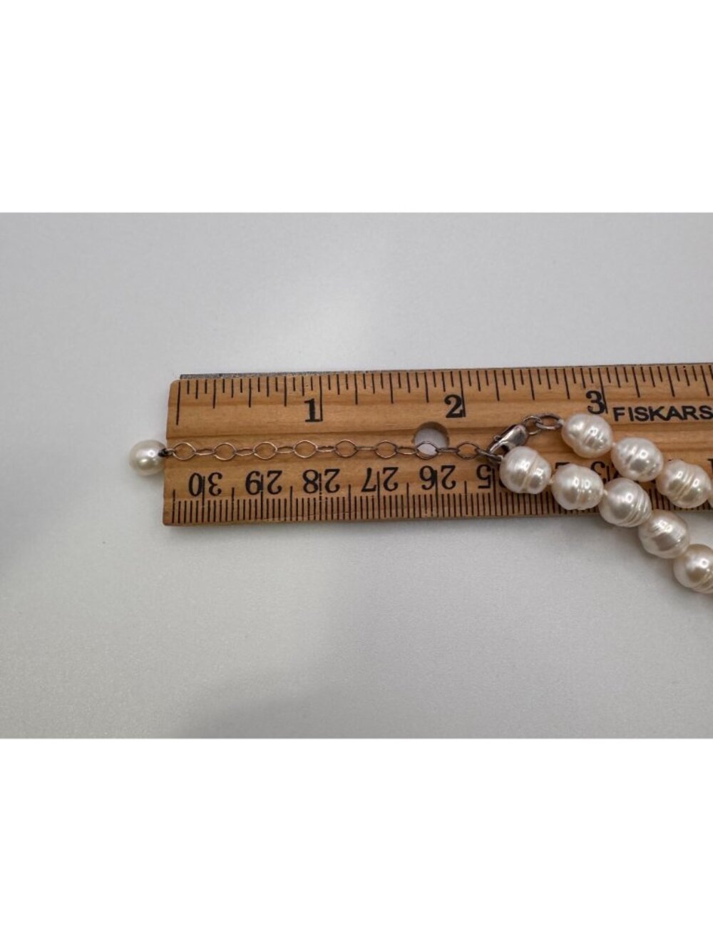925 Sterling Silver Baroque Pearl Necklace 8MM 16.5in Cream Ivory Strand - Picture 11 of 11
